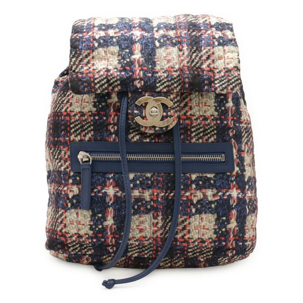 Chanel Tweed Print Nylon Backpack